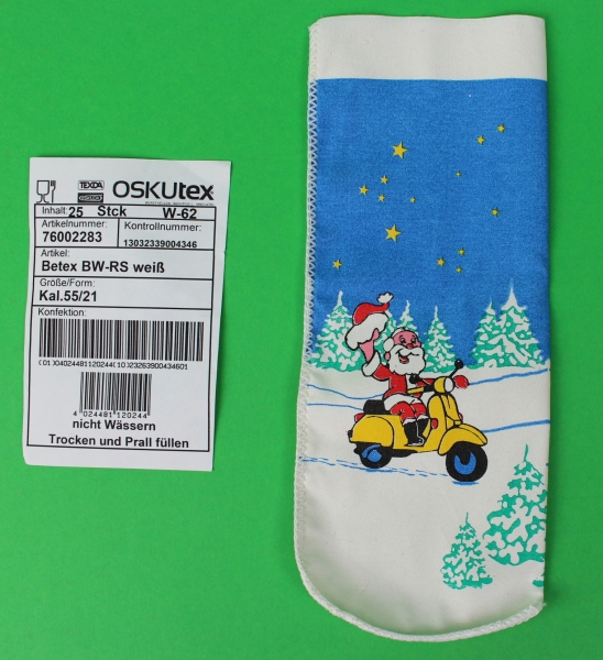 Oskutex Betex RS für Rohwurst | 55/21 | Weihnachtsmann auf Motorroller